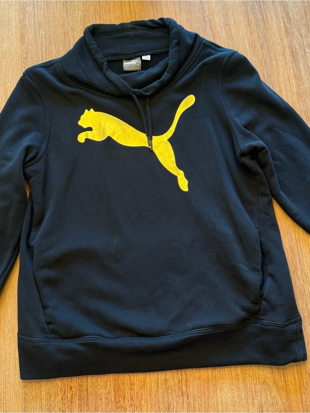Puma Black & Gold Women's Pullover - Gold Puma Logo